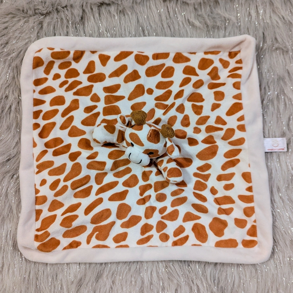 Apricot Lamb giraffe lovey security blanket plush stuffed animal toy baby